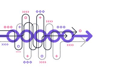 Soyut ok yönü. Teknoloji geçmişi. Yüksek hız. Yüksek teknoloji.