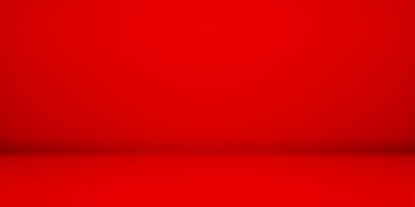 Empty red studio room background