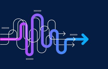 Soyut ok yönü. Teknoloji geçmişi. Yüksek hız. Yüksek teknoloji.