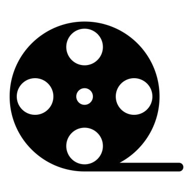 Beyaz arkaplanda izole edilmiş film rulosu simgesi