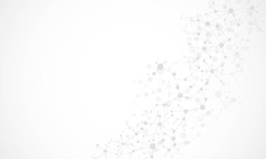 Yapı molekülü ve iletişim. Noktalarla birleştirilmiş çizgiler. Tıbbi, teknoloji, kimya, bilim geçmişi. 