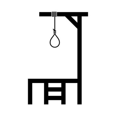 Beyaz arkaplanda darağacı simgesi izole edildi