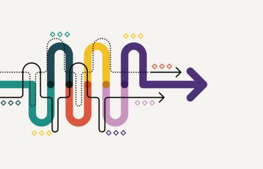 Soyut ok yönü. Teknoloji geçmişi. Yüksek hız. Yüksek teknoloji.