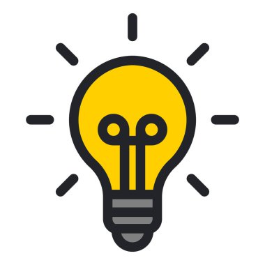 Ampul simgesi beyaz arkaplanda izole edildi