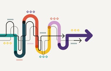 Soyut ok yönü. Teknoloji geçmişi. Yüksek hız. Yüksek teknoloji.