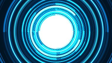 Soyut fütüristik mavi daire arayüzü. Teknoloji geçmişi. 