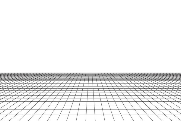 Perspective grid. Abstract wireframe landscape