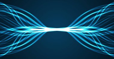 Ai teknolojisi. Yapay zeka kavramı. Mavi ve noktalı çizgiler. Dijital, iletişim, bilim, ağlar