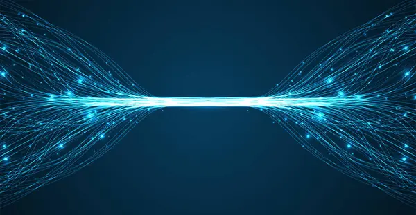 Технологія Концепція Штучного Інтелекту Сині Крапки Лінії Цифрові Комунікаційні Наукові — стоковий вектор