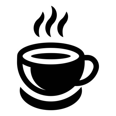 Beyaz arka plan üzerinde izole kahve fincanı simge