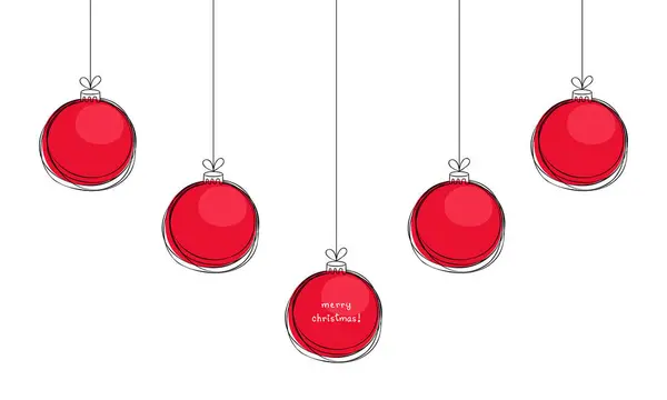 Doodle Проста Сучасна Червона Різдвяна Кулька — стоковий вектор