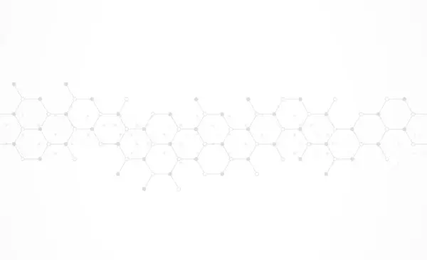 Візерунок Шестикутників Сірому Фоні Генетичні Дослідження Молекулярна Структура Хімічна Інженерія — стоковий вектор