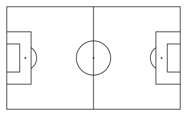 Çizgi biçiminde futbol sahası
