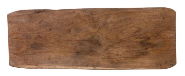 Beyaz arkaplanda boş tahta tabela var. Eski ahşap. Metin eklemek için kurgu için kullanılır