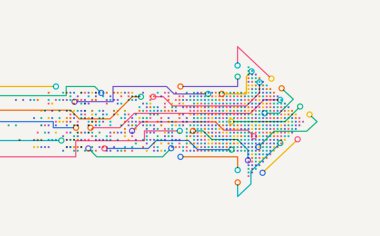 Abstract arrow direction. Technology background