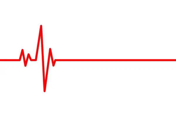 Beyaz arkaplanda kırmızı kalp atış çizgisi simgesi