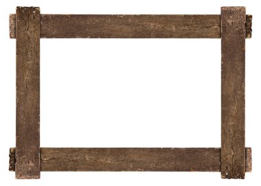  Tahta fotoğraf çerçevesi beyaz arkaplanda izole edildi