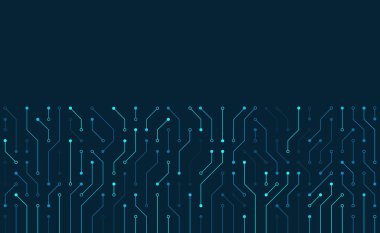 Devre kartı. Mavi soyut teknoloji arkaplanı. 