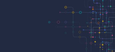 Devre çizgileri ve noktaları birleştir. Ağ teknolojisi ve Bağlantı kavramı. Yerel ağ düğümleri bağlantıları