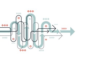 Soyut ok yönü. Teknoloji geçmişi. Yüksek hız. Yüksek teknoloji.
