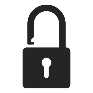 Beyaz arkaplanda kilit simgesi izole edildi