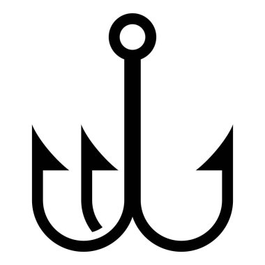 Balık kancası simgesi beyaz arkaplanda izole edildi