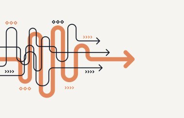 Soyut ok yönü. Teknoloji geçmişi. Yüksek hız. Yüksek teknoloji.