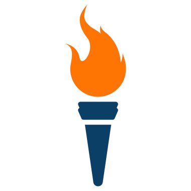 Meşale simgesi beyaz arkaplanda izole edildi