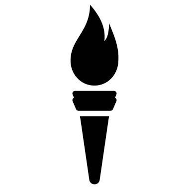 Meşale simgesi beyaz arkaplanda izole edildi