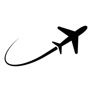 Beyaz arkaplanda uçak uçuş simgesi izole edildi