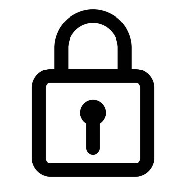 Beyaz arkaplanda kilit simgesi izole edildi