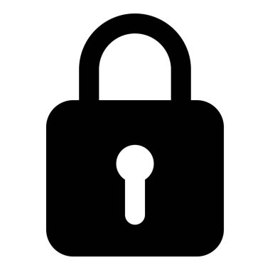 Beyaz arkaplanda kilit simgesi izole edildi