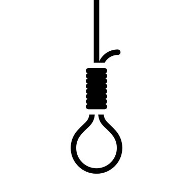 Halat sarkıtma ikonu. İntihar halatı.