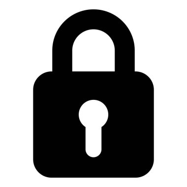 Beyaz arkaplanda kilit simgesi izole edildi