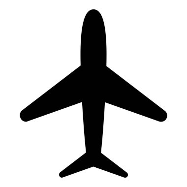 Beyaz arkaplanda uçak simgesi izole edildi