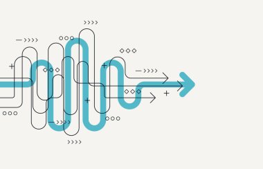 Soyut ok yönü. Teknoloji geçmişi. Yüksek hız. Yüksek teknoloji.