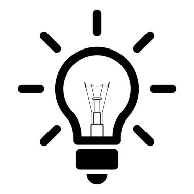 Ampul simgesi beyaz arkaplanda izole edildi