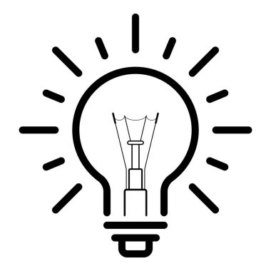 Ampul simgesi beyaz arkaplanda izole edildi