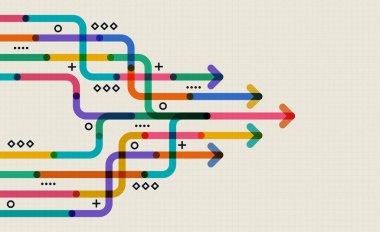 Soyut ok yönü. İş yatırımından başarıya. finansal veri grafiği stratejisi. Teknoloji geçmişi. Yüksek hız.