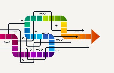 Soyut ok yönü. İş yatırımından başarıya. finansal veri grafiği stratejisi. Teknoloji geçmişi. Yüksek hız.