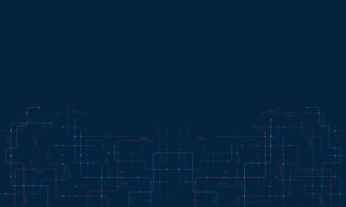 Dijital teknoloji geçmişi. Teknoloji hattı kavramı. Devre tahtası arka plan teknolojisi