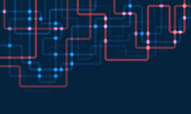 Devre çizgileri ve noktaları birleştir. Ağ teknolojisi ve Bağlantı kavramı. Yerel ağ düğümleri bağlantıları