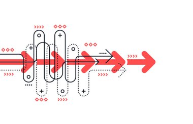 Soyut ok yönü. İş yatırımından başarıya. finansal veri grafiği stratejisi. Teknoloji geçmişi. Yüksek hız.