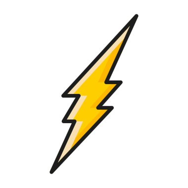 Beyaz arkaplanda yıldırım simgesi