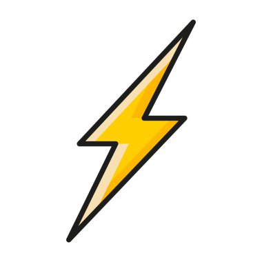 Beyaz arkaplanda yıldırım simgesi