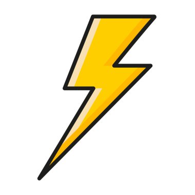 Beyaz arkaplanda yıldırım simgesi