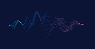 Renkli dinamik dalga. Müzik soyut arka plan. Müzik dalgası poster tasarımı