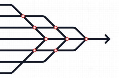 Soyut ok yönü. İş yatırımından başarıya. finansal veri grafiği stratejisi. Teknoloji geçmişi. Yüksek hız.