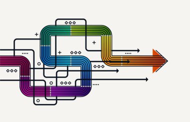 Soyut ok yönü. İş yatırımından başarıya. finansal veri grafiği stratejisi. Teknoloji geçmişi. Yüksek hız.