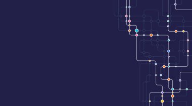 Devre çizgileri ve noktaları birleştir. Ağ teknolojisi ve Bağlantı kavramı. Yerel ağ düğümleri bağlantıları
